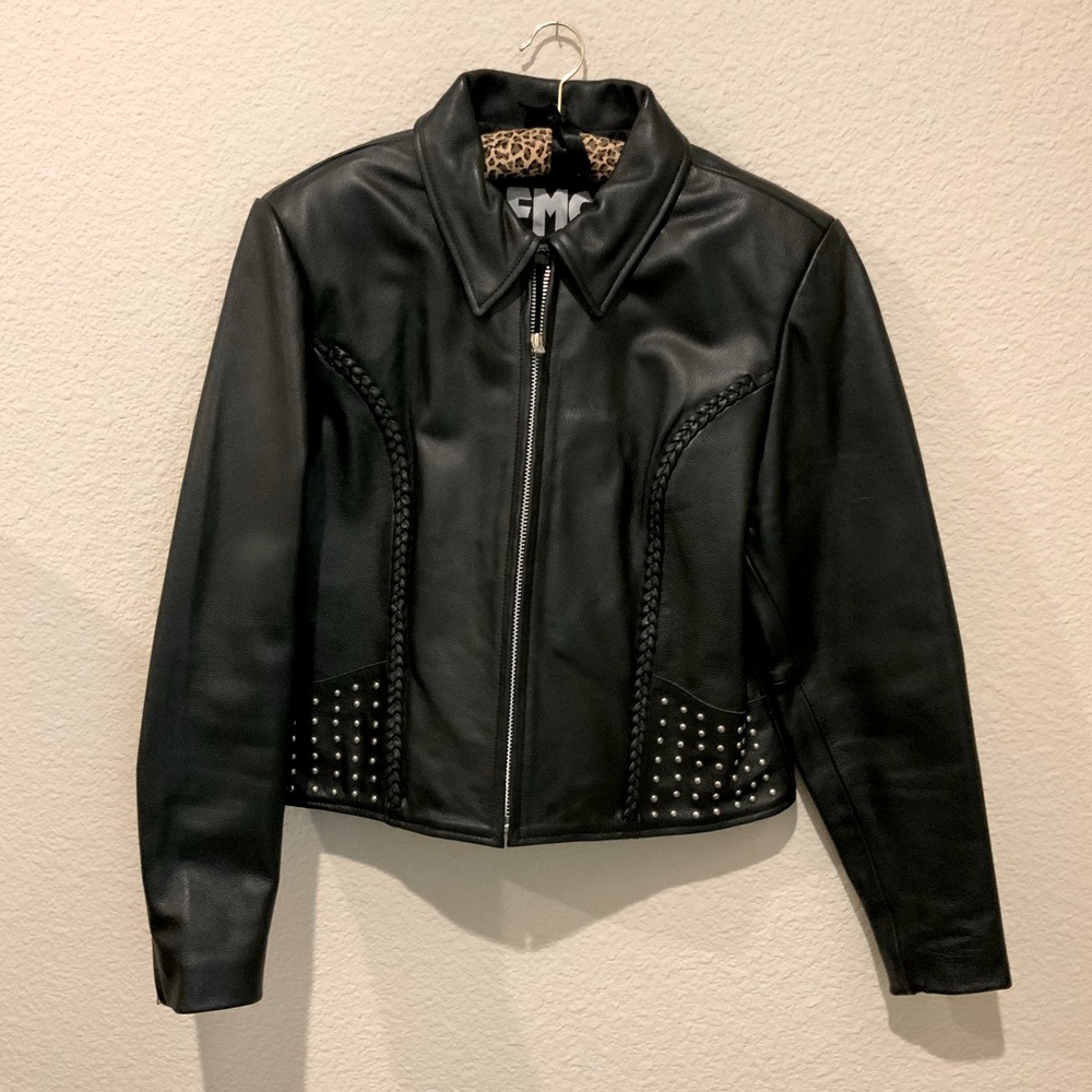 FMC black leather coat